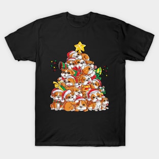 Dog English BullChristmas Tree Xmas 86 paw T-Shirt